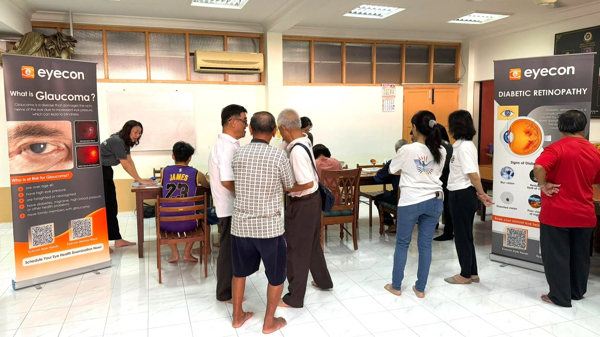 Eyecon participated in a community event organized by Seck Kia Eenh, emphasizing the importance of good eye health and early detection of eye conditions.